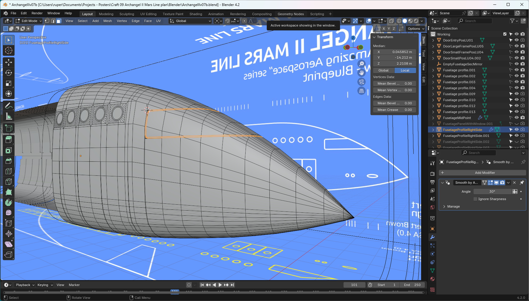 Building the nose of the ship.