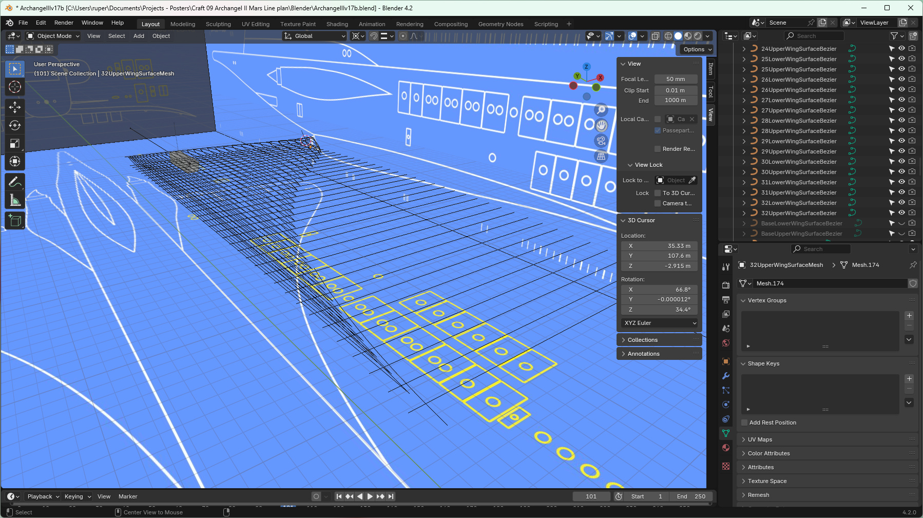 The full set of bezier curves.