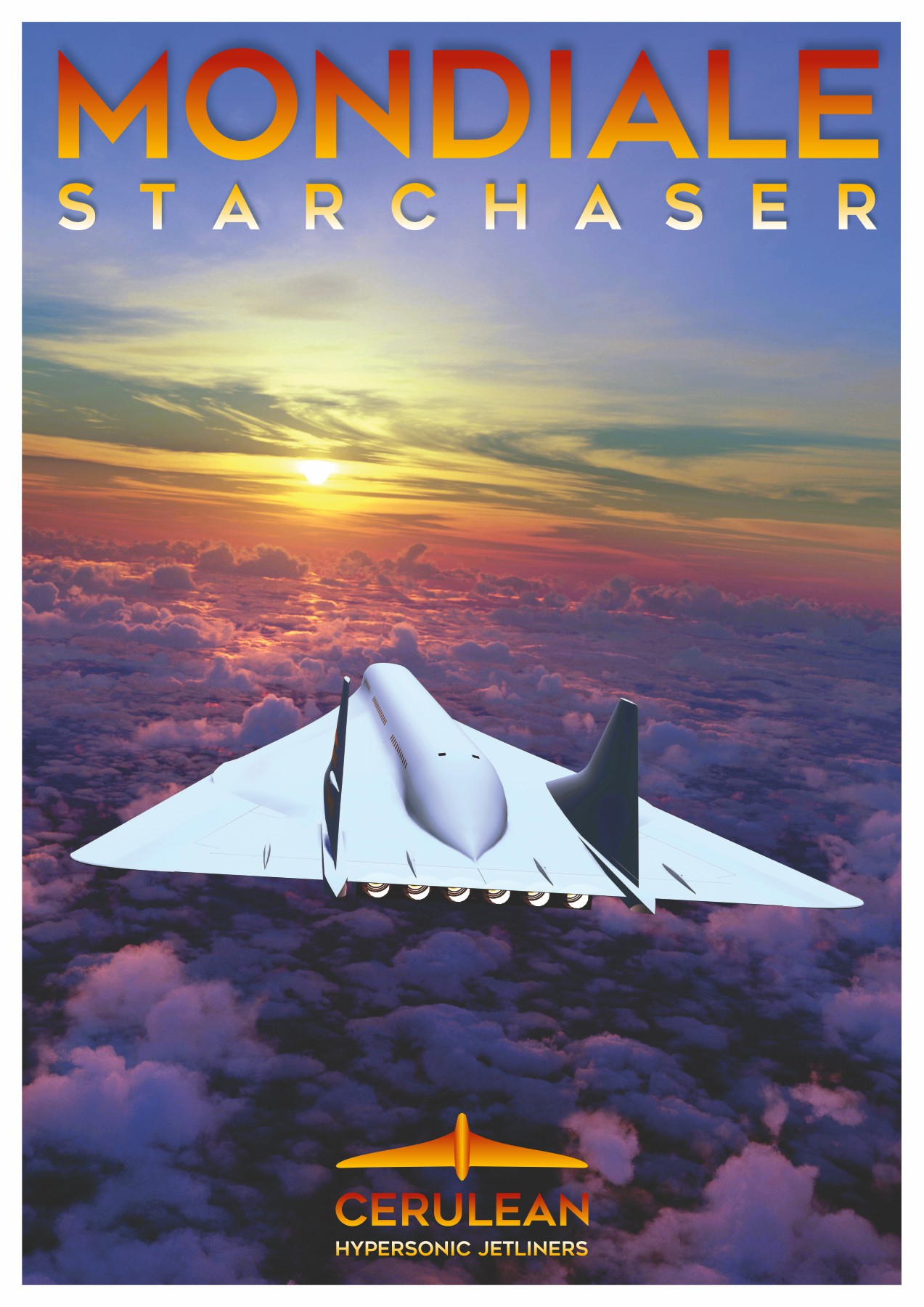 The Mondiale Starchaser travel posters, based on renders from the Blender model.