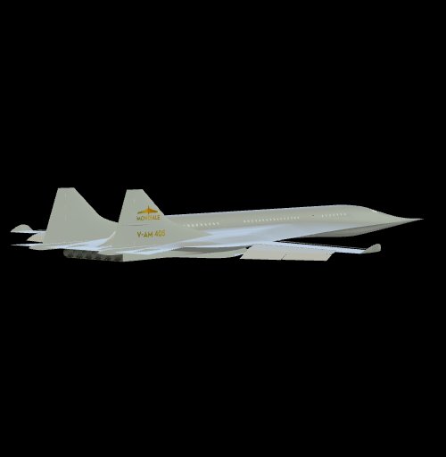 model-viewer Mondiale wings forward.