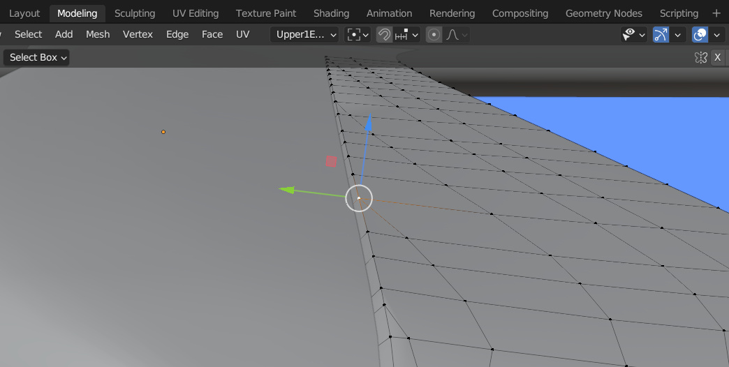 Moving a vertex along a new orientation.