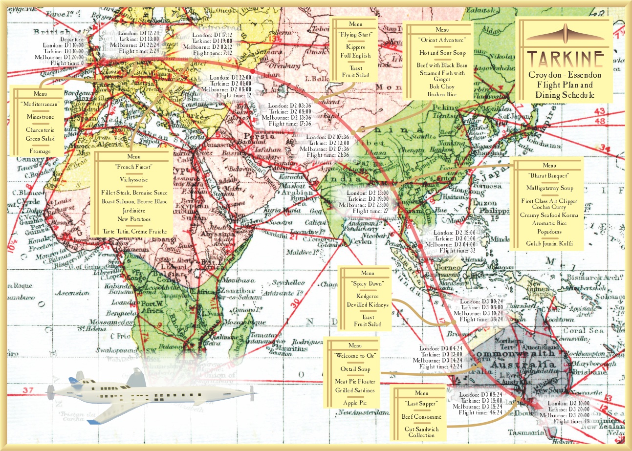 Tarkine Flight Plan and Dining Schedule