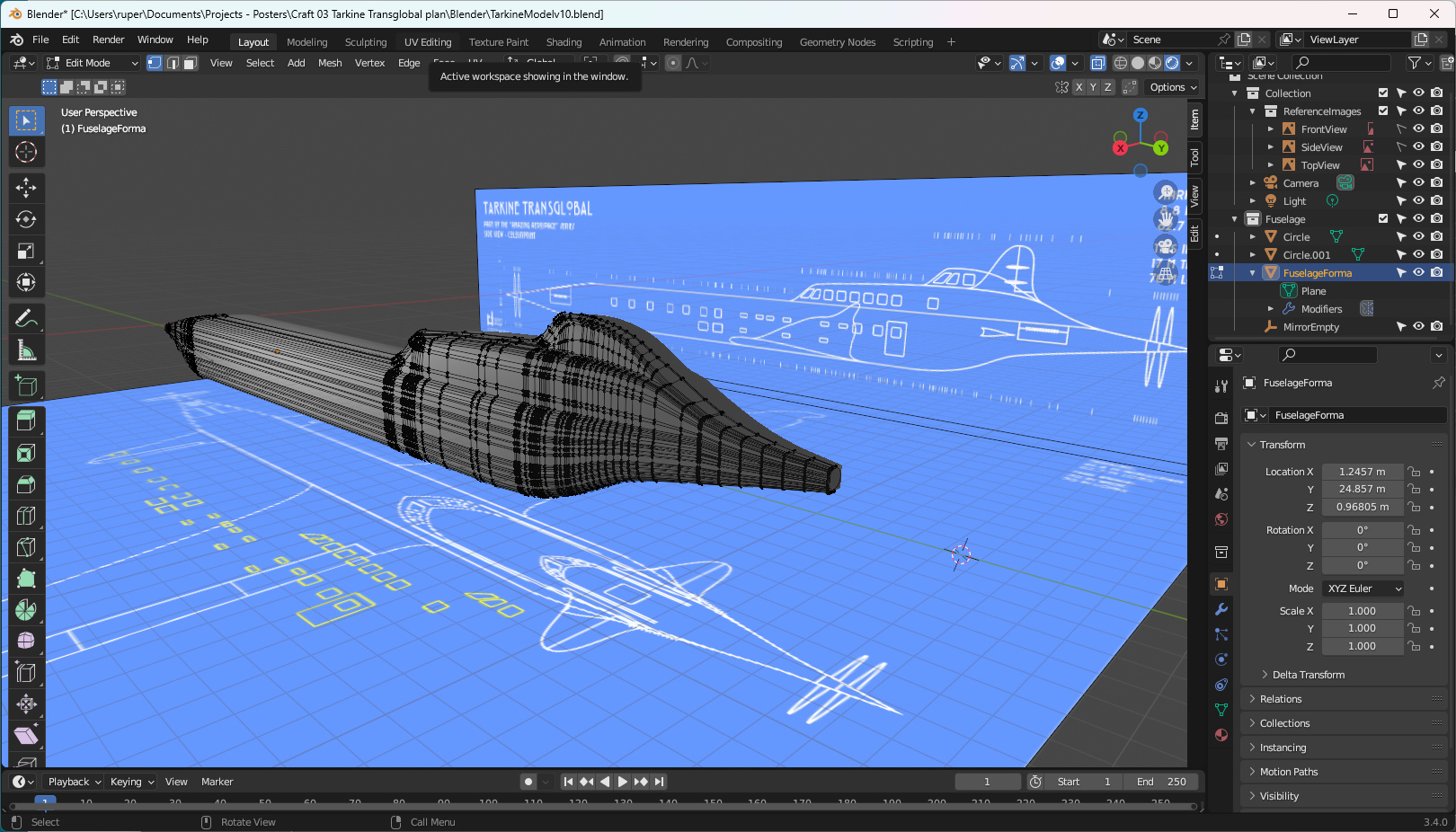 Tarkine: resolving the rear of the aircraft.