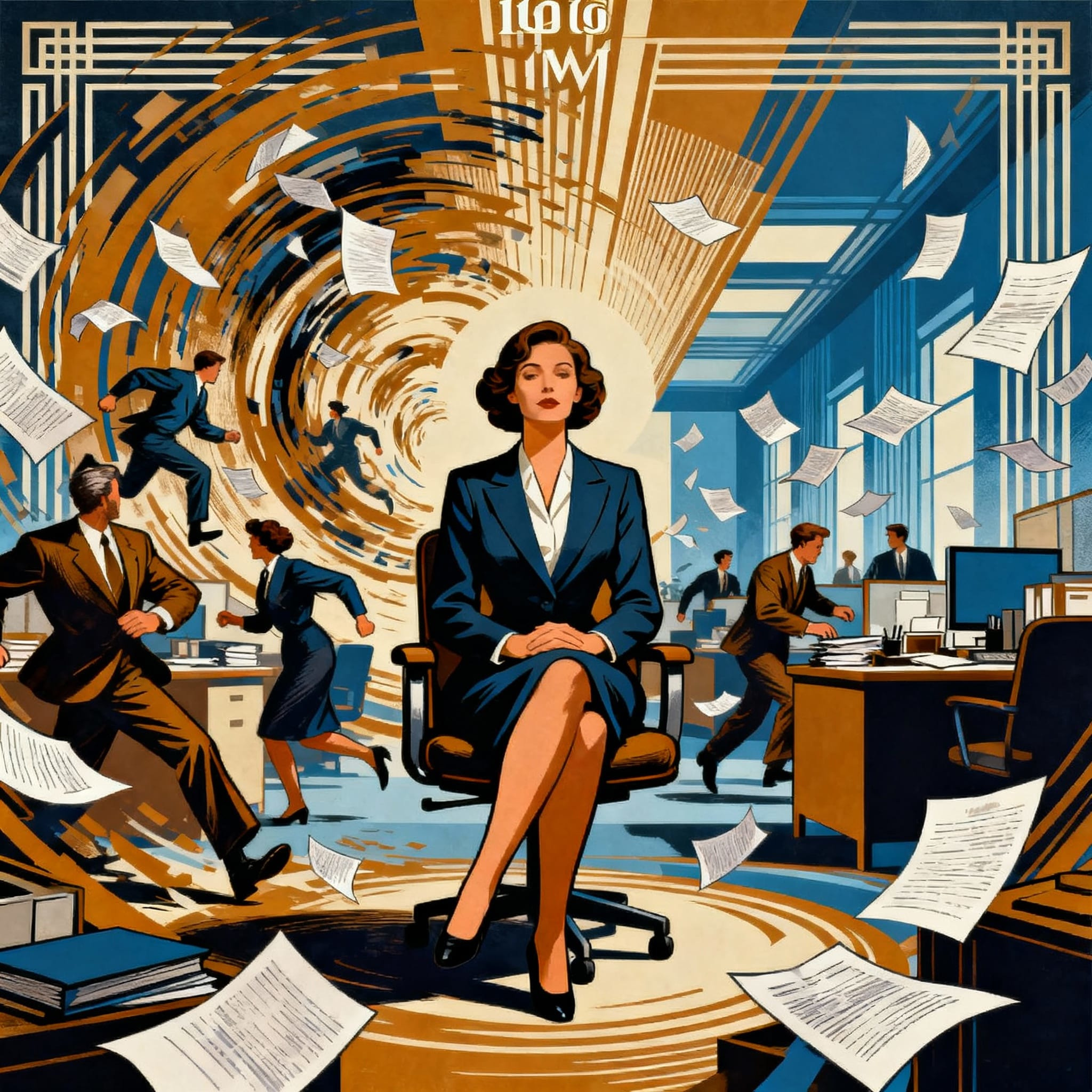A female business professional staying calm under pressure.
