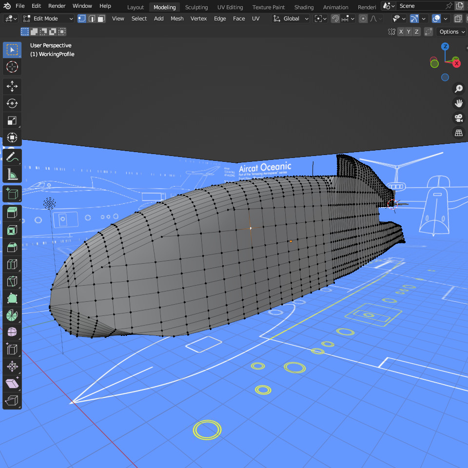 Front view of the Aircat fuselage.