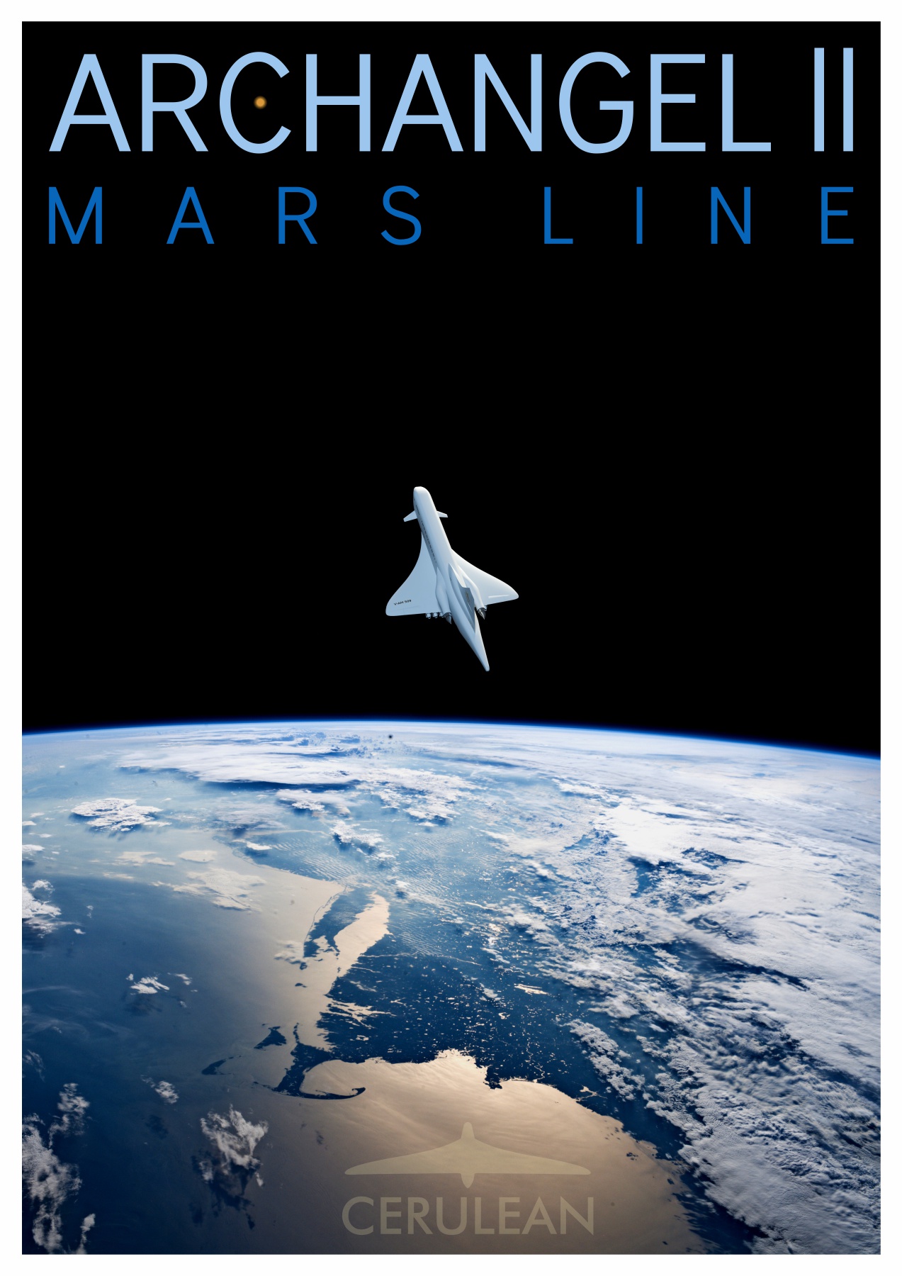 The Archangel II Mars Line travel posters, based on renders from the Blender model.