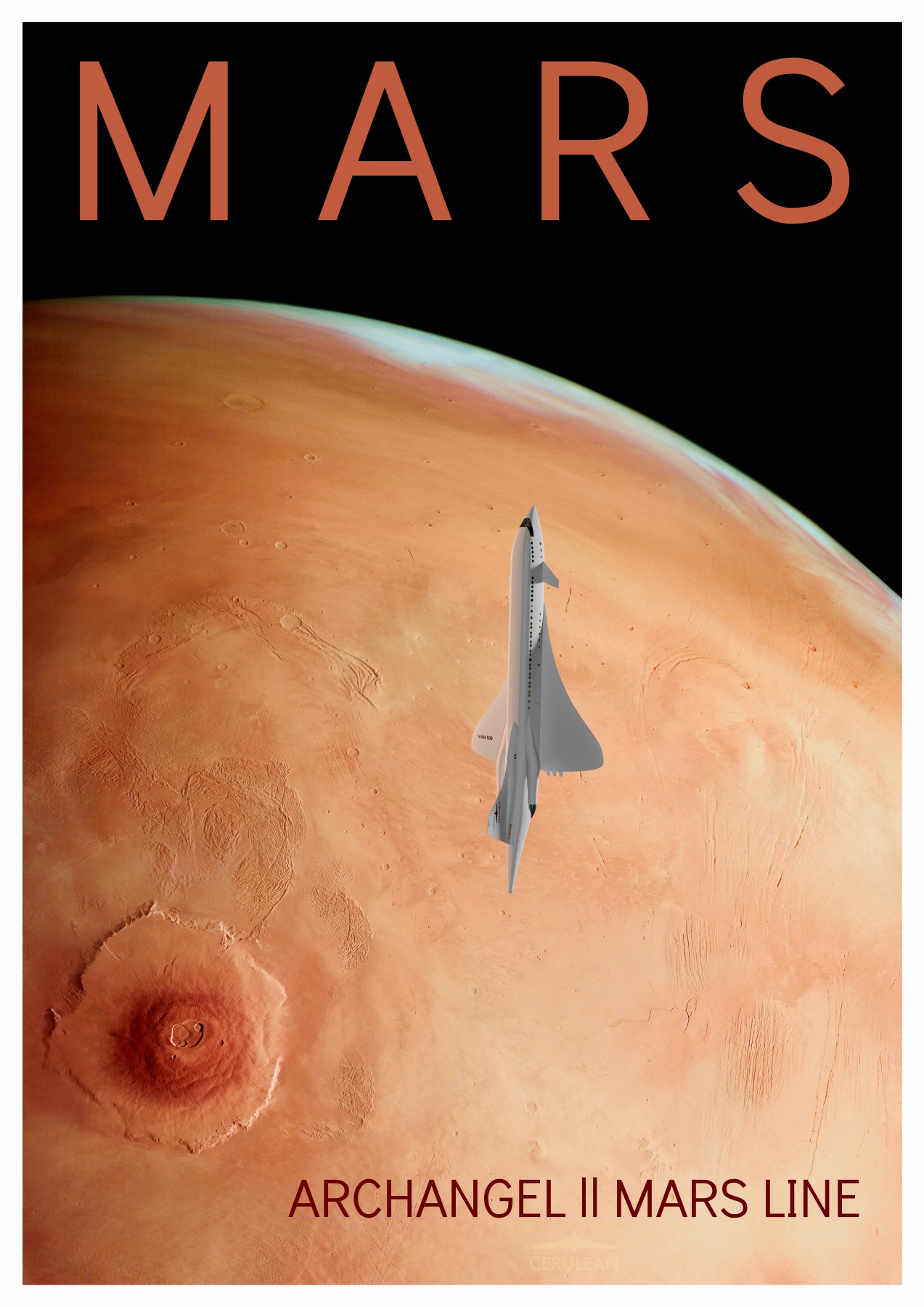 Archangel II turns to give passengers the best view of Mars. The ship will stay in orbit for a view days to let people become accumstomed to the idea they are about to visit another world.