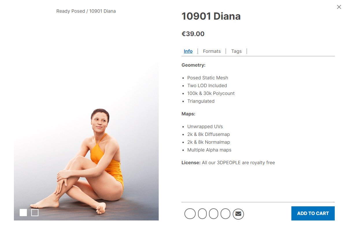 The 10901 Diana model from 3D People.