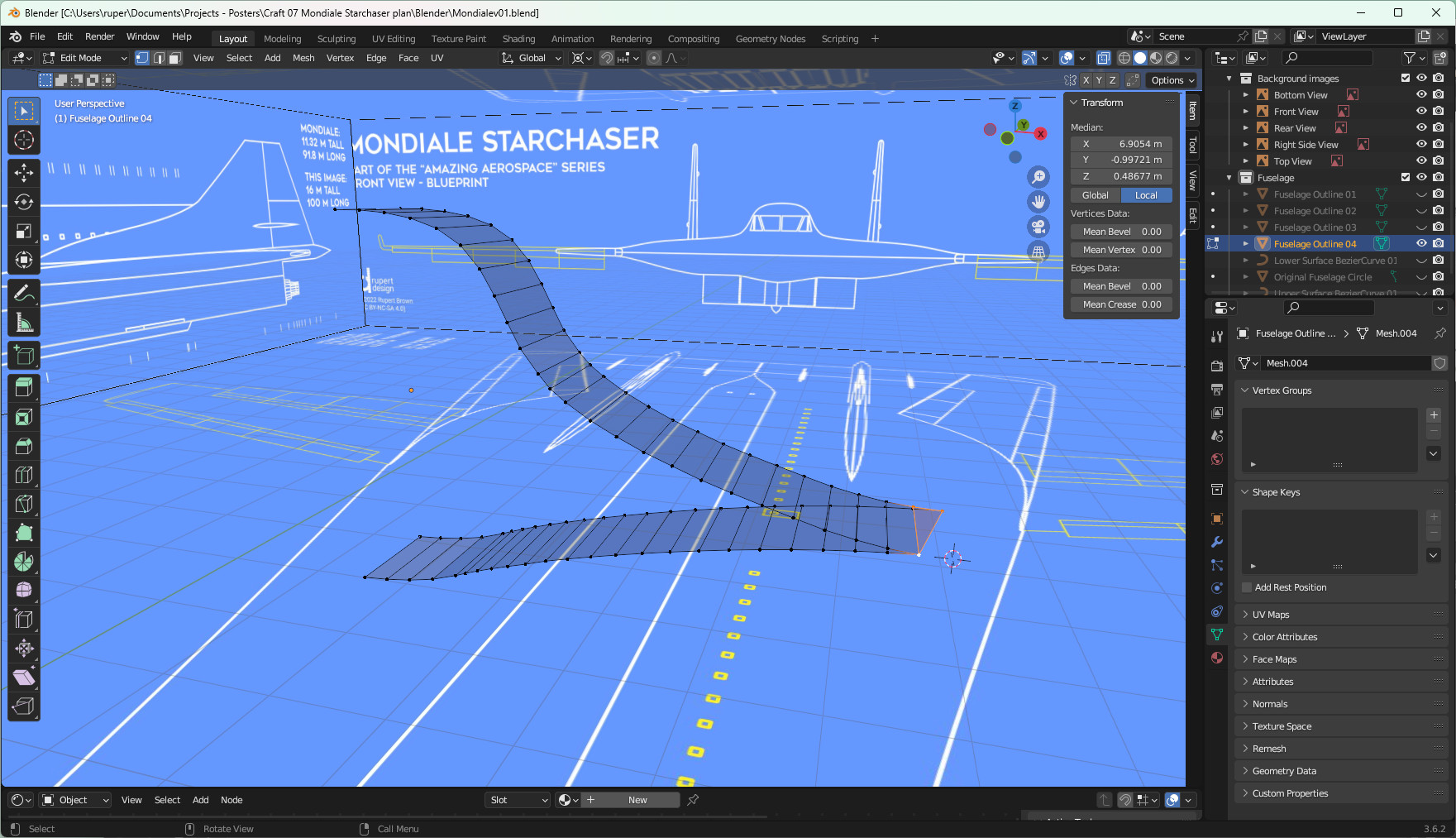 That first fuselage profile.