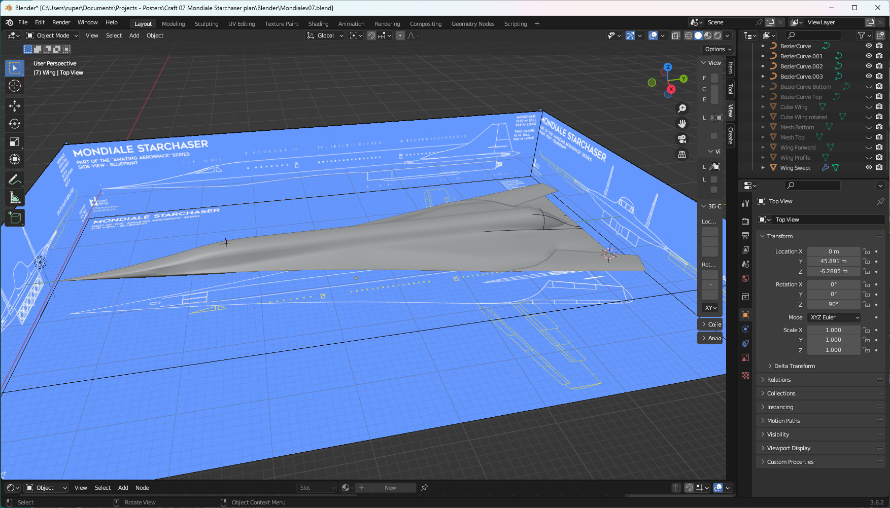 Rear of the fuselage complete - quick mirror modifier test.