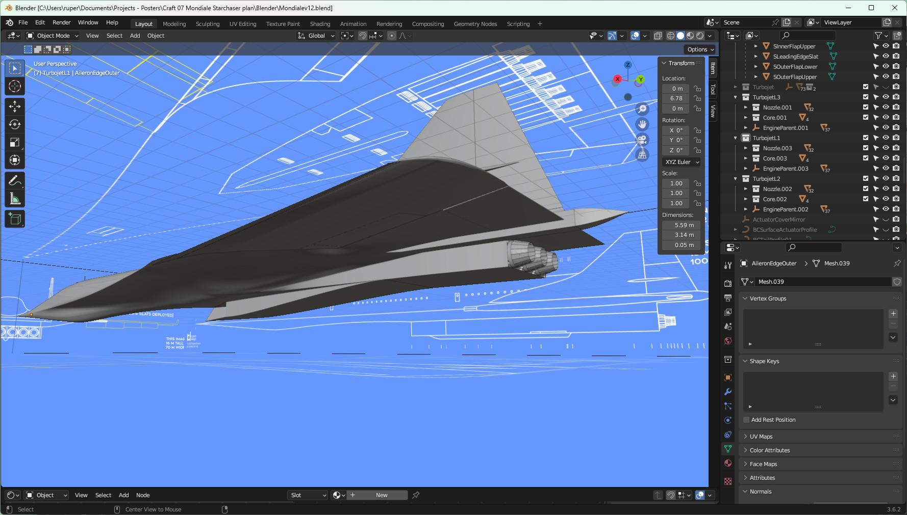 Air intakes and engines.