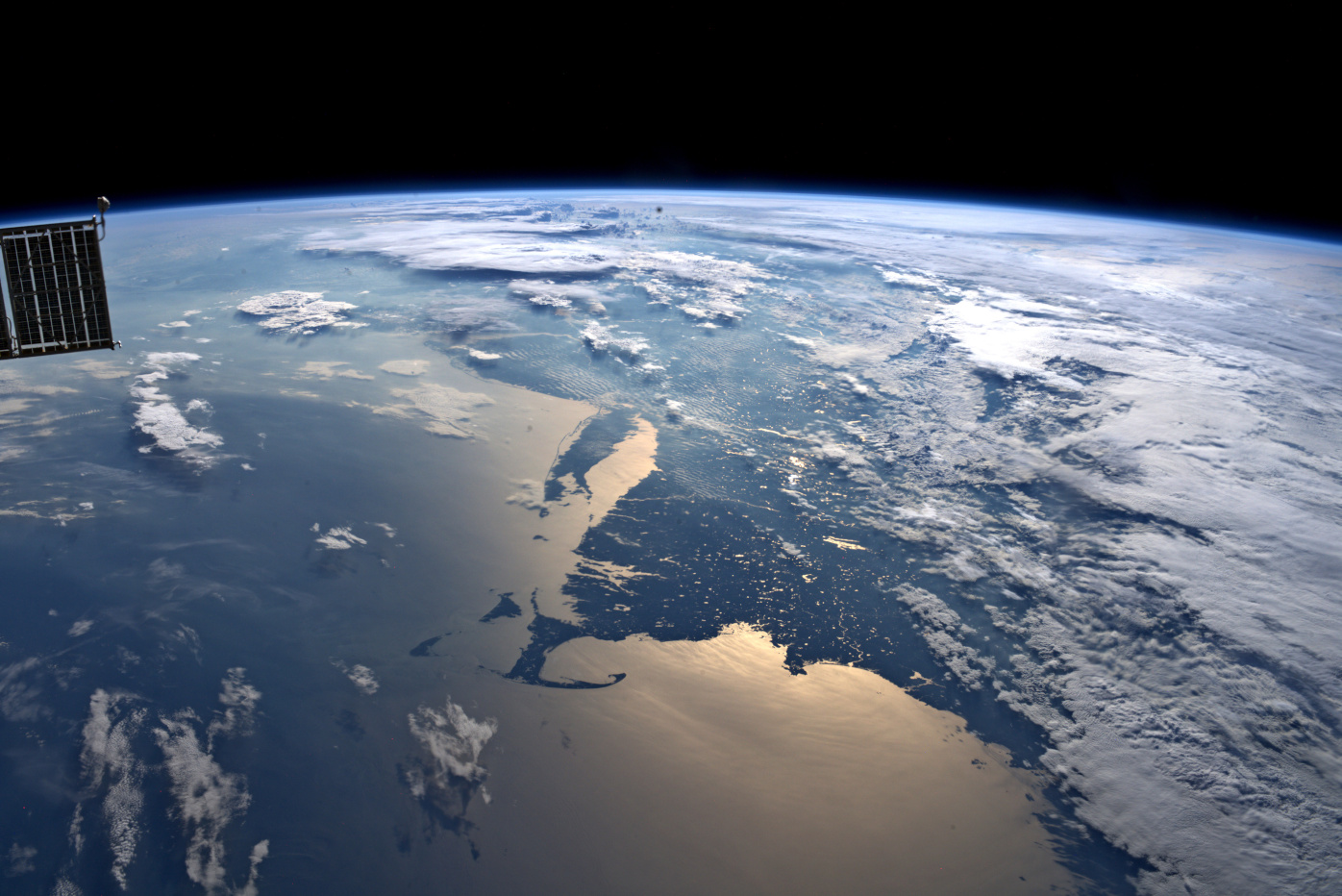 An autumn sunset over Cape Cod captured by ESA astronaut Luca Parmitano during his Beyond mission on the International Space Station, 2019.