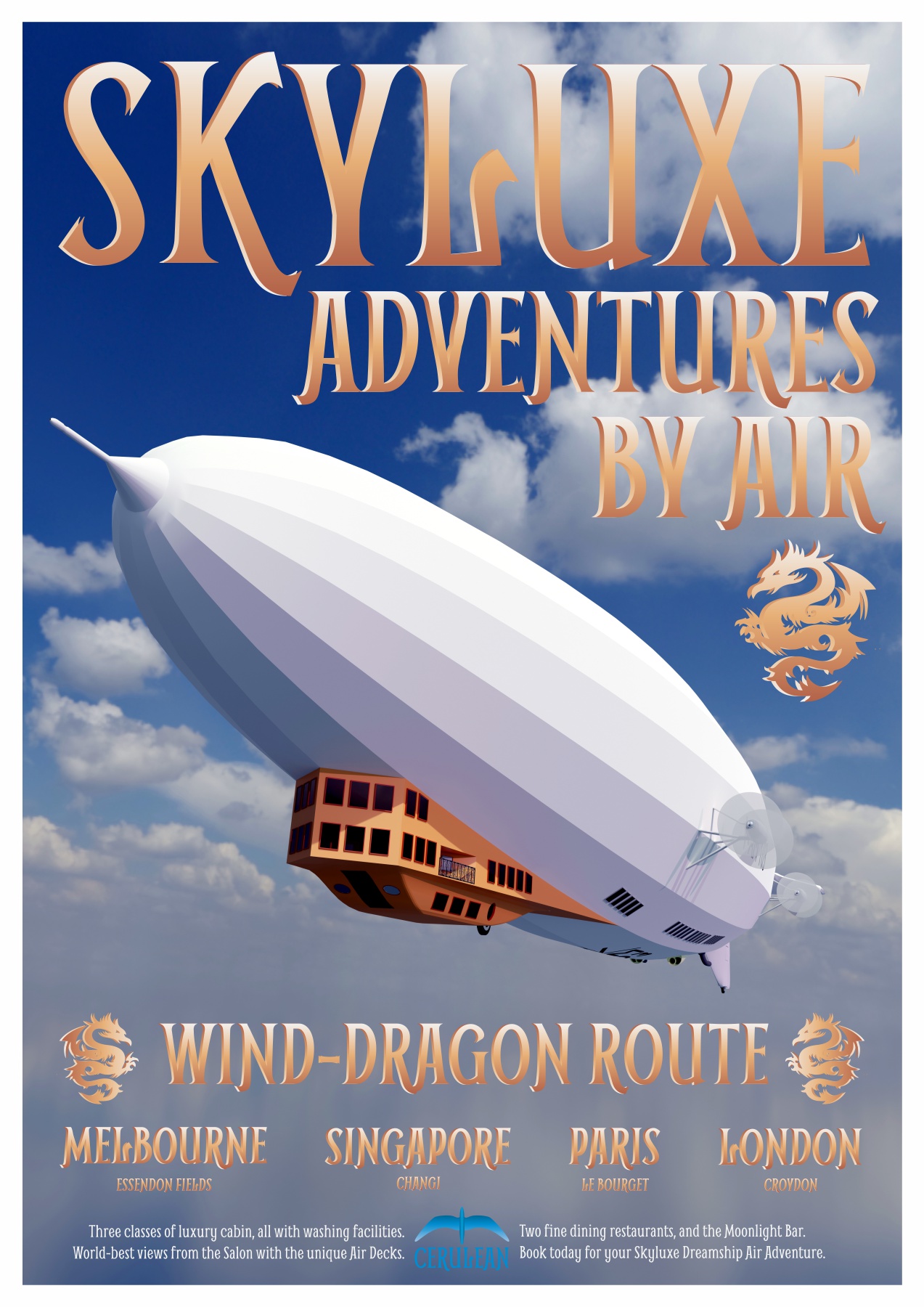 The Skyluxe Dreamship travel posters