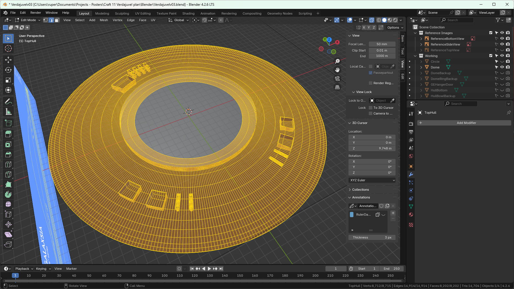 Image showing the geometry of the structure of the upper part of Verdajuvel.