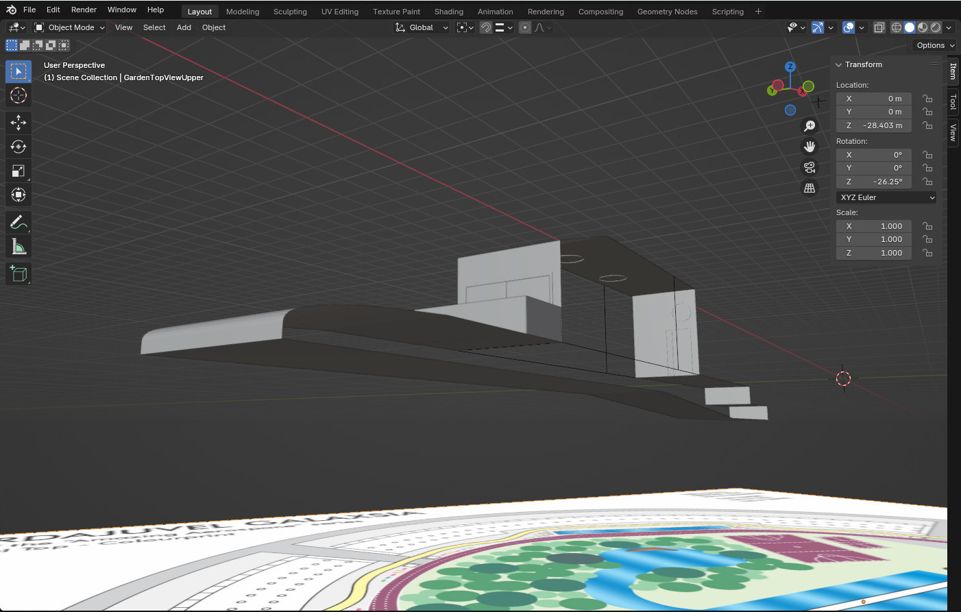 The geometry of a two bedroom accommodation unit.